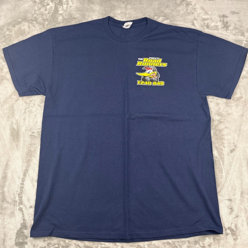 FDNY The Road Runners Brooklyn Engine 240 Battalion 48 Navy T-Shirt Mens XL